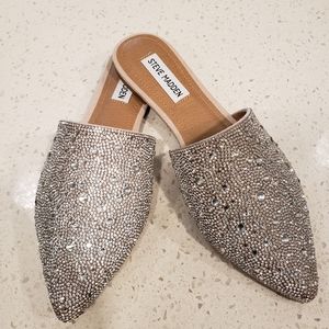 Steve Madden Rhinestone Crystal Mule Flats/New, never worn.